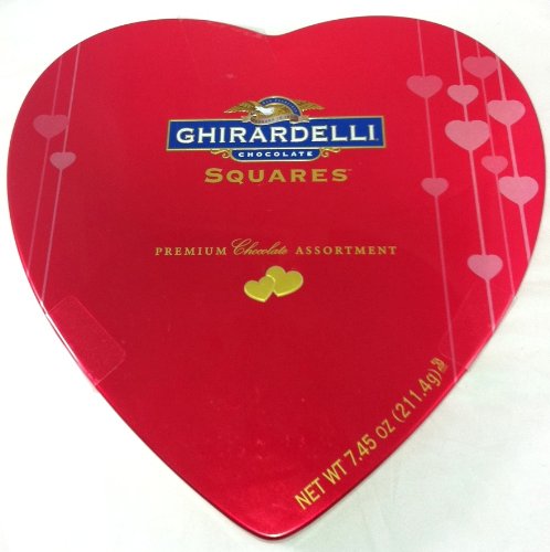 Ghirardelli Premium Chocolate Assortment, 7.45oz Red Heart Tin logo