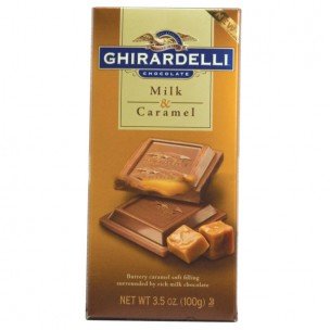 Ghirardelli Prestige Bar Milk Chocolate With Caramel 3.5 Ounces 12 Count logo