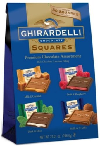 Ghirardelli Squares Premium Assortment (blue), 27.01 ounce Package logo