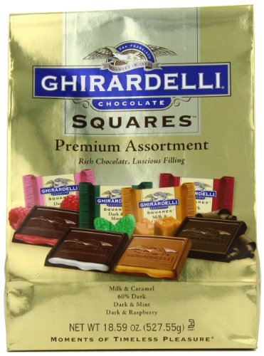Ghirardelli Squares Premium Assortment (gold), 18.59 ounce Package logo