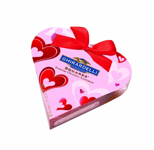 Ghirardelli Valentine’s Chocolate Squares, Premium Chocolate Assortment, 3.72 ounce Small Pink Heart Gift Box logo