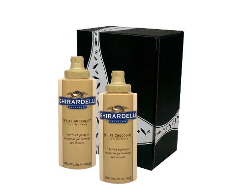 Ghirardelli White Chocolate Sauce 17oz Bottle, Pack of 2 In A Gift Box logo