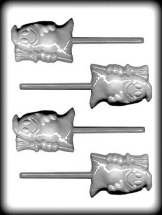 Ghost With Broom Sucker Hard Candy Mold logo