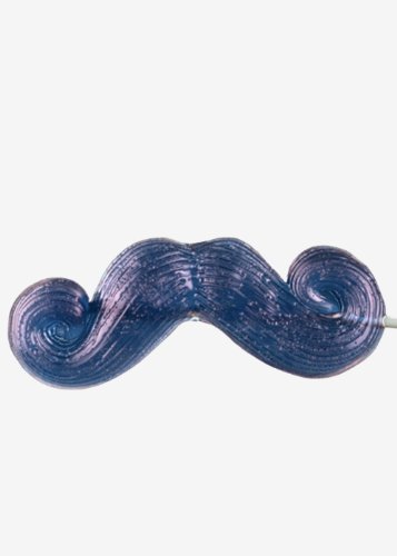 Giant Gummy Mustache Lollipop (on A Stick)- Blue Raspberry logo