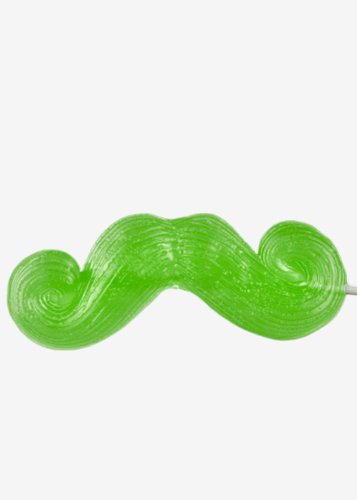 Giant Gummy Mustache Lollipop (on A Stick)- Lime logo