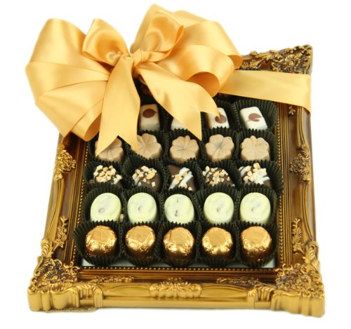 Gift Basket, Antique Gold Picture Frame Gift With Chocolates logo