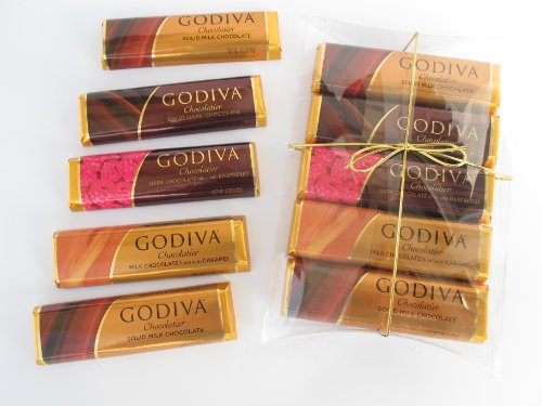 Gift Pack Sampler Assortment Of 5 Godiva Chocolate Candy Bars – Flavors Vary (1.5oz) logo