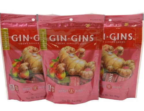 Gin Gins Spicy Apple Chewy Ginger Candy 3 Oz Bag Ginger Chews (Pack of 3) logo