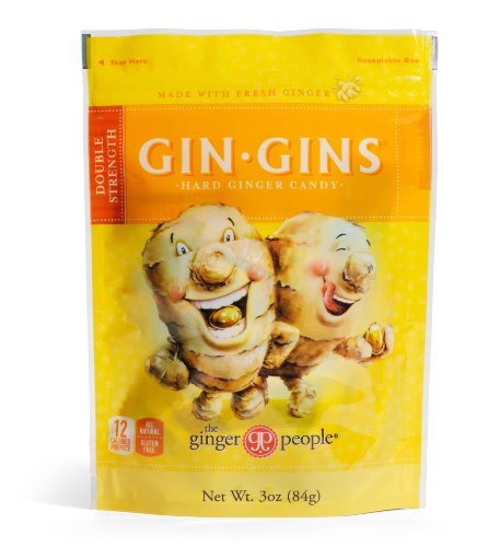 Ginger People Gin Gins Double Strength Gluten Free Ginger Candy, 3 Oz (Pack of 4) logo