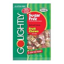 Go Lightly Sugar Free Assorted Fruit Chew Candy, 2.75 Ounce Bag — 12 Per Case. logo