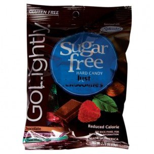 Go Lightly Sugar Free Just Chocolate Candy, 2.75 Ounce Bag — 12 Per Case. logo