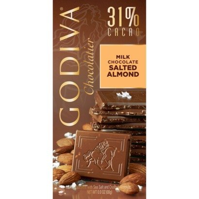 Godiva 31% Milk Chocolate Salted Almond 3.5oz (5-pack) logo