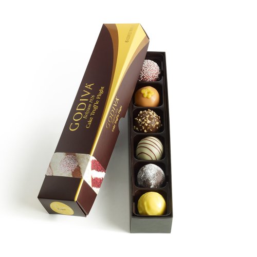 Godiva Chocolatier Cake Truffle Flight 6 Pieces logo