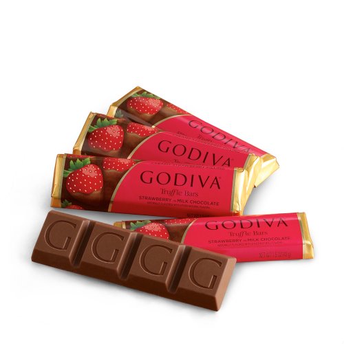 Godiva Chocolatier Small Milk Chocolate Strawberry Truffle Bars 5 Pieces logo