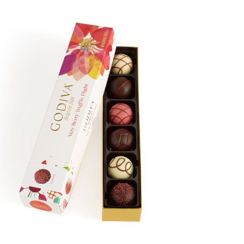 Godiva Chocolatier Very Berry Truffle Flight 6 Pieces logo