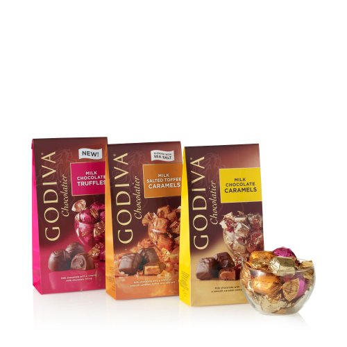 Godiva Chocolatier Wrapped Milk Chocolate Assortment (set Of 3) 60 Pieces logo