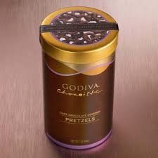 Godiva Dark Chocolate Pretzel Tin logo