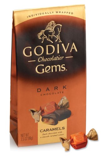 Godiva Gems Dark Chocolate Caramels, 12 Count (Pack of 6) logo