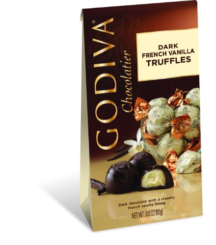 Godiva Gems Dark Chocolate French Vanilla Truffles 4.1 Oz. (3 Packs) logo