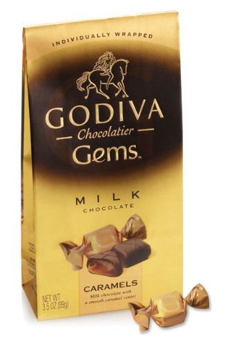 Godiva Gems Milk Chocolate Caramels, 12 Count (Pack of 6) logo