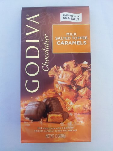 Godiva Gems Salted Toffee Caramels Blended With Sea Salt 3.3 Oz logo