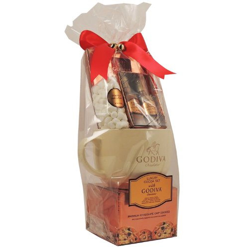 Godiva Giant Mug Luxury Cocoa Holiday Gift Set, With Cookies, Marshmallows and Peppermint Stick logo