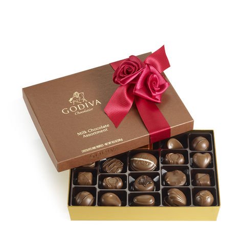 Godiva Gift Red Ribbon Large Milk Assortment Box 10.5oz logo