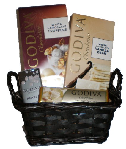 Godiva Gourmet White Chocolate Assorted Gift Basket-small logo