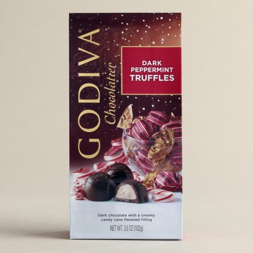 Godiva Holiday Dark Peppermint Truffles Bag 3.6oz (3-pack) logo