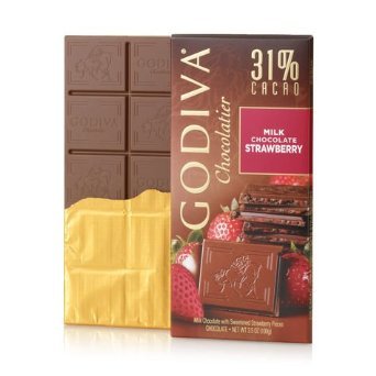 Godiva Milk Chocolate Strawberry Bar 100g (5-pack) logo