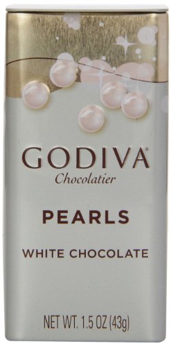 Godiva White Chocolate Pearls, 1.5-ounces (Pack of 6) logo