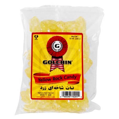 Golchin Yellow Rock Candy (nabat), 12 Ounce Bag logo