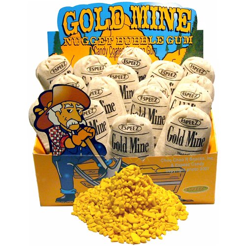 Gold Mine Bubble Gum Nuggets – 2 Oz (24 Pack) logo