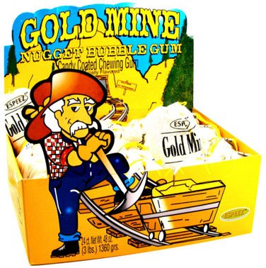 Gold Mine Bubble Gum – Original, 2 Oz, 24 Count Display Box logo