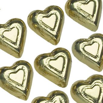 Gold Solid Milk Chocolate Hearts (1/2 Lb – Approx 30 Pcs) logo