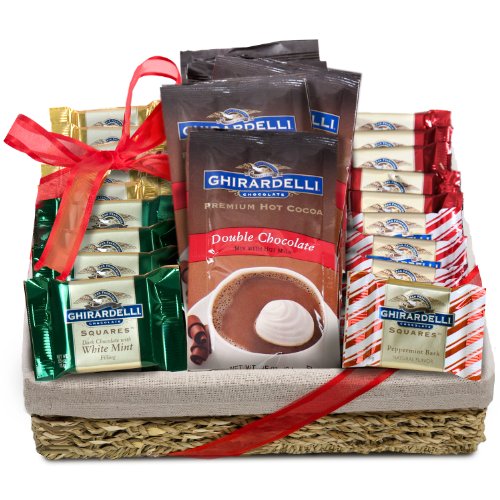 Golden State Fruit Ghirardelli Chocolate Squares Assortment and Hot Chocolate Gift Basket logo