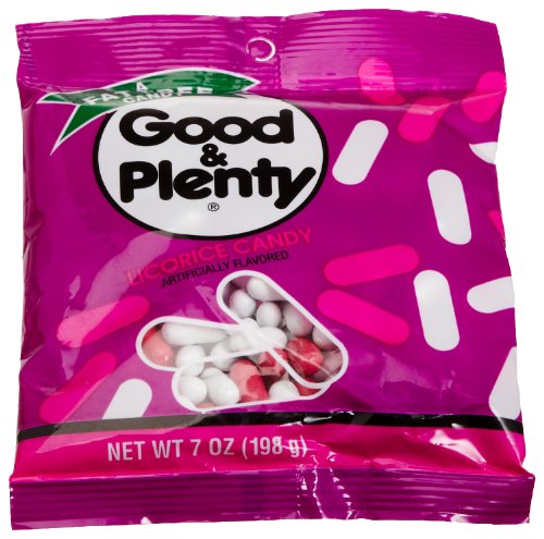 Good & Plenty Licorice Candy, 7 ounce Packets (Pack of 12) logo