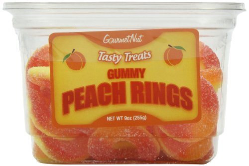 Gourmet Nut Tasty Gummy Treats, Peach Rings, 9 Ounce (Pack of 12) logo