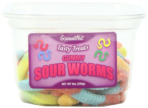 Gourmet Nut Tasty Gummy Treats, Sour Worms, 9 Ounce (Pack of 12) logo