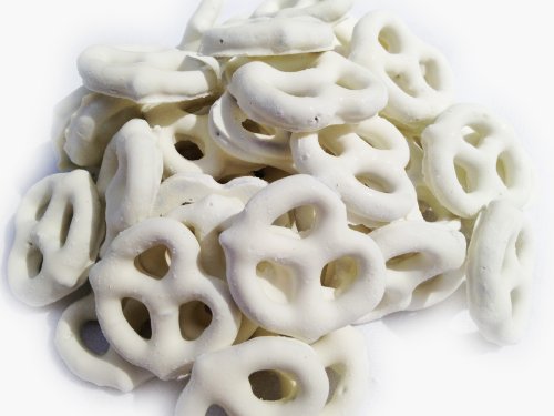 Gourmet Vanilla White Chocolate Yogurt Covered Pretzels (32 Ounces) By Nut Roaster’s Reserve logo