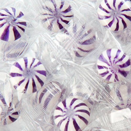 Grape Petite Sassy Spheres Purple & White Striped Candy Balls 1lb Bag logo