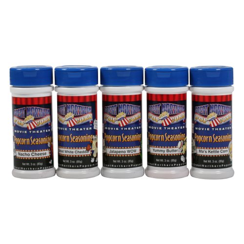 Great Northern Popcorn Seasoning 5 Flavors: Butter Cheddar Nacho Jalapeno Kettle logo