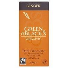 Green and Blacks Dark With Ginger Bar 100g – Pack of 6 logo