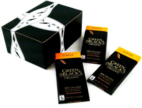 Green & Black’s Organic 34% Milk Chocolate With Toffee, 3.5 Oz Bars In A Gift Box (Pack of 3) logo