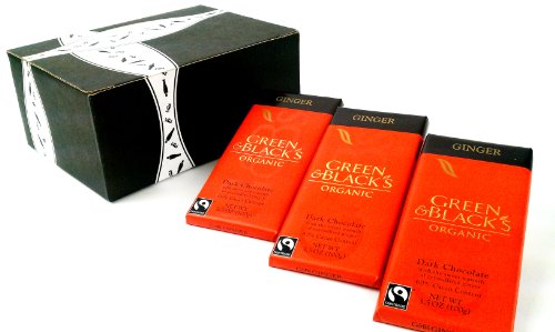 Green & Black’s Organic 60% Dark Chocolate With Ginger, 3.5 Oz Bars In A Gift Box (Pack of 3) logo