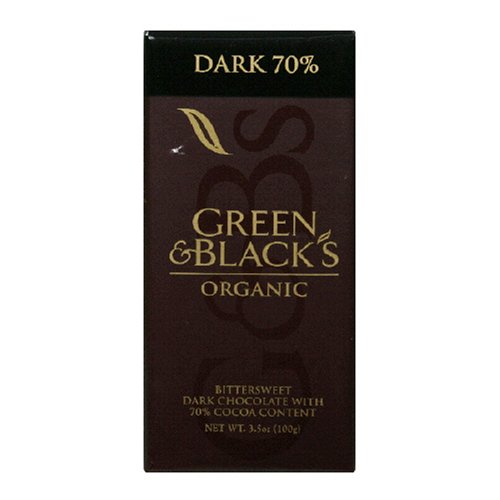 Green & Black’s Organic Chocolate Bar, Dark 70% Cocoa, 3.5 ounce Bars (Pack of 10) logo