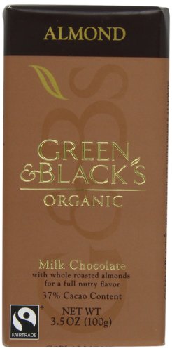 Green & Black’s Organic Milk Chocolate Bar, With Whole Almonds, 3.5 ounce Bars (Pack of 10) logo