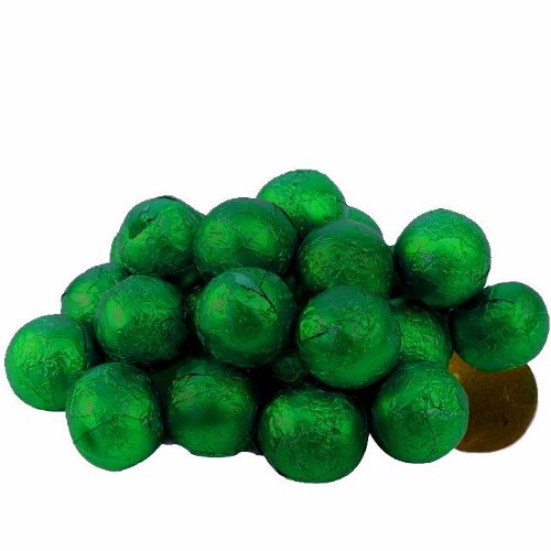 Green Foiled Chocolate Balls, 2lbs logo