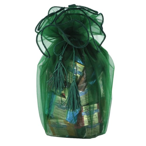 Green Organza Wrapped 80 Count Squares Chocolates Gift Bag logo