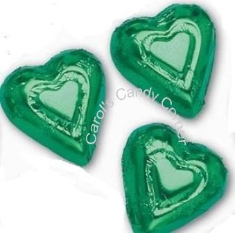 Green Solid Milk Chocolate Hearts (1/2 Lb – 30 Pcs) logo